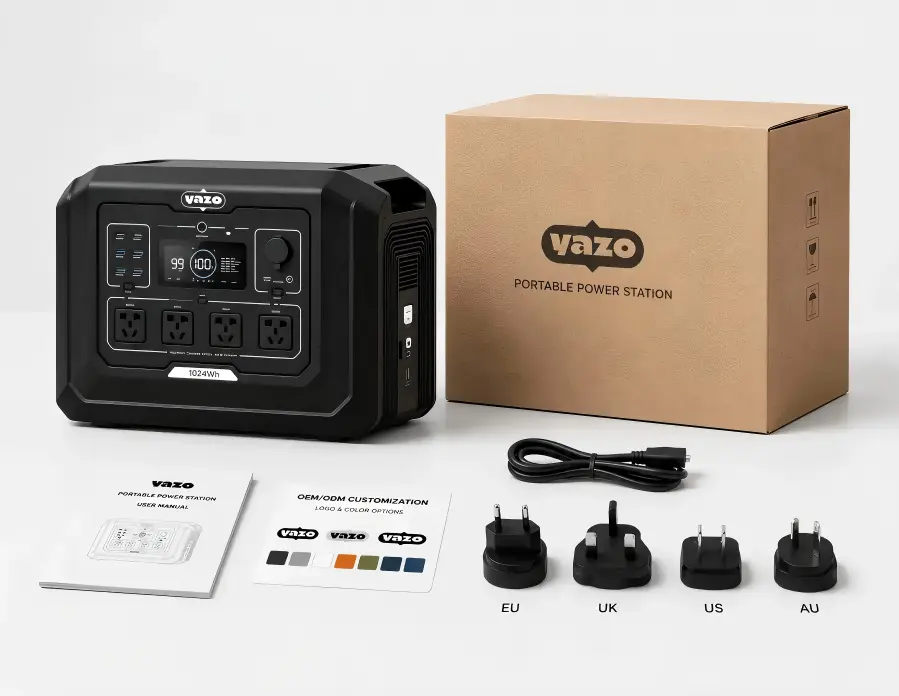 YAZO OEM portable power station packaging and accessories